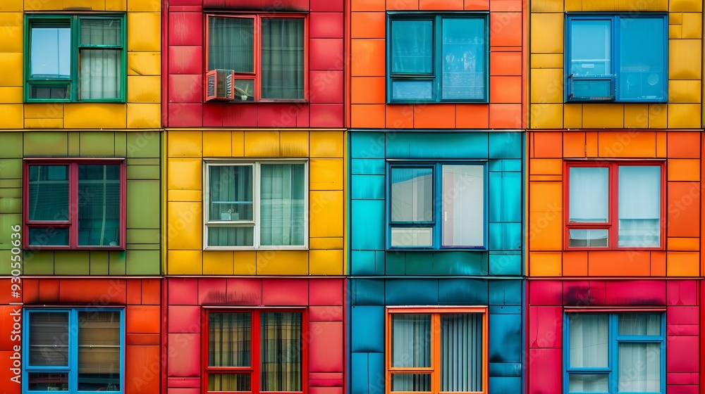 Pattern Of Colorful Artistic Building Windows Pattern Of Colorful Artistic Building Windows