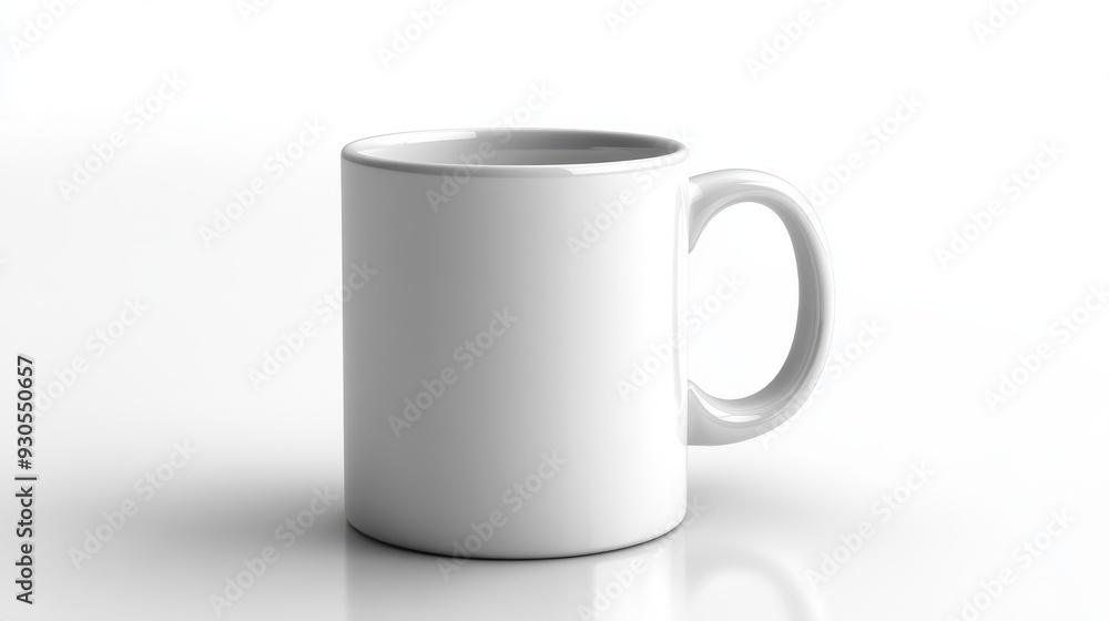 Blank ceramic mug on a solid white background Blank ceramic mug on a solid white background