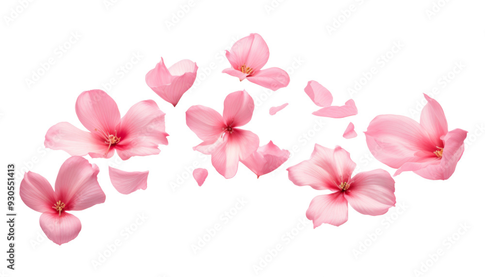 flying pink petals isolated on transparent background cutout flying pink petals isolated on transparent background cutout