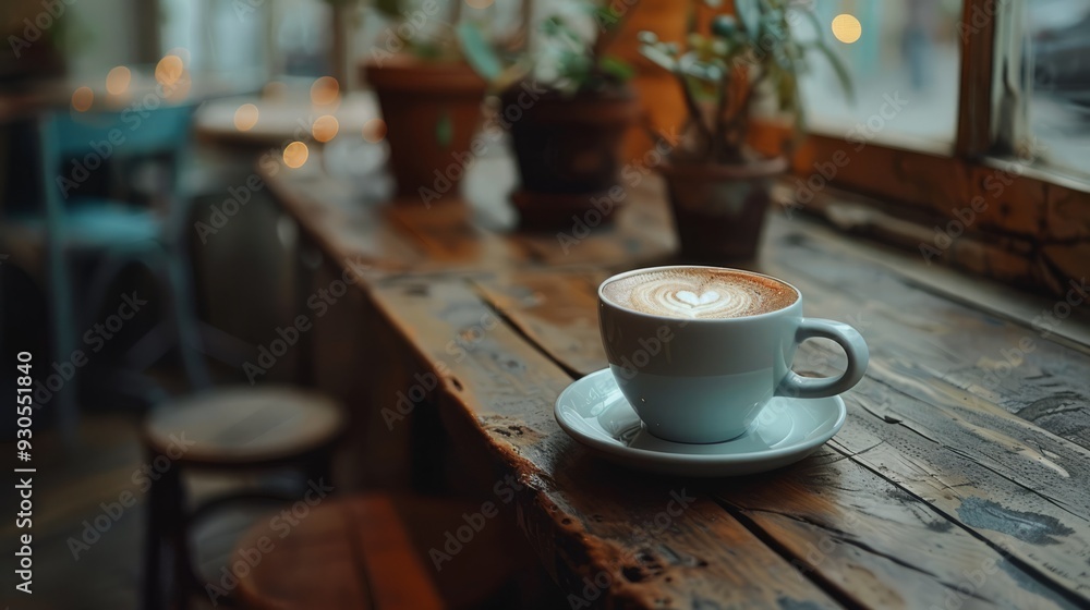 Obraz premium cup of latte on table