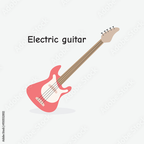 Electric Guitar Vector Illustration: Modern String Instrument