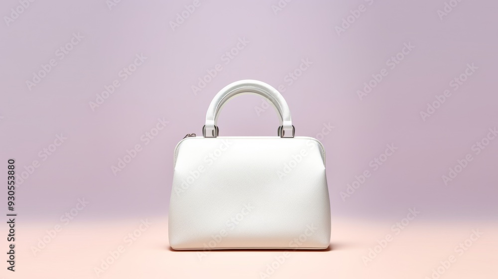 White Handbag on Contrasting Backdrop Highlighting Minimalistic Design White Handbag on Contrasting Backdrop Highlighting Minimalistic Design
