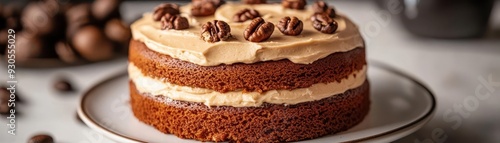 Coffee and walnut cake with espresso frosting, Cake, rich and aromatic