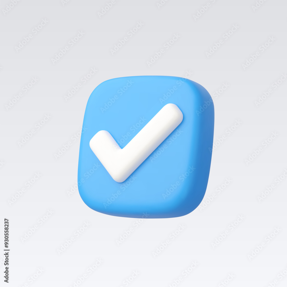 3d Realistic Check mark button vector illustration 3d Realistic Check mark button vector illustration
