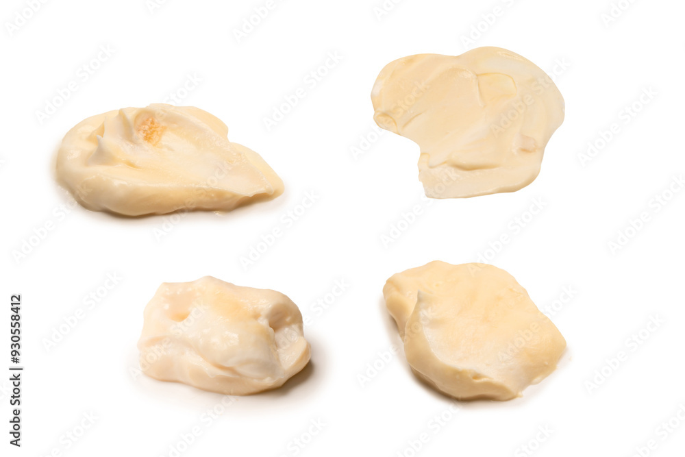 White sauce splashes isolated on white background. White sauce splashes isolated on white background.