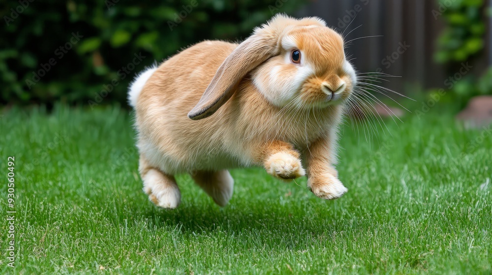A Cute Bunny Hopping in the Grass A Cute Bunny Hopping in the Grass