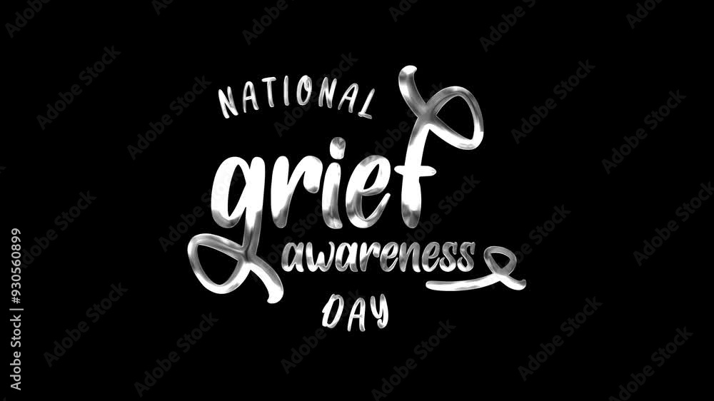 National Grief Awareness Day Text Animation on Silver Color. Great for National Grief Awareness Day Celebrations, for banner, social media feed wallpaper stories. National Grief Awareness Day Text Animation on Silver Color. Great for National Grief Awareness Day Celebrations, for banner, social media feed wallpaper stories.