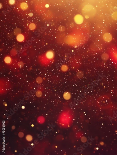 christmas sparkle background with red and gold lights advertising mockup with copy space for product display, show or present product.