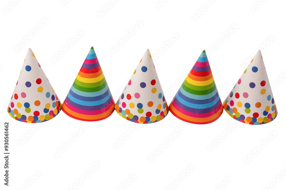 Colorful birthday cap isolated on white background Colorful birthday cap isolated on white background