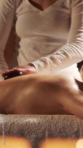 Wallpaper Mural Woman is getting massage treatment from the therapist. Massaging procedure in spa. Healthcare, relaxation, rejuvenation and wellness concept. Torontodigital.ca