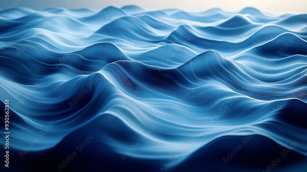 Abstract Blue Wavy Landscape Abstract Blue Wavy Landscape