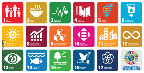 Sustainable Development Global Goals concept icon set 3D Vector. Education & Research. Corporate social responsibility. 17 Goals 3D Icon, Logo, Vector Illustration.  photo