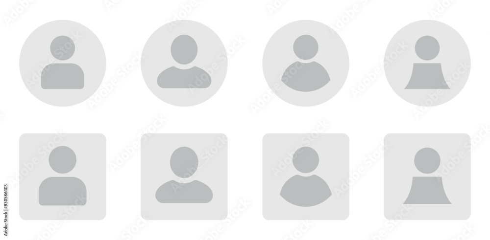 © Icon's World - Plain pictogram user avatar headshot. Login profile button or log out unknown account admin icon. Register genderless line icon placeholder. Man or woman neutral gender.