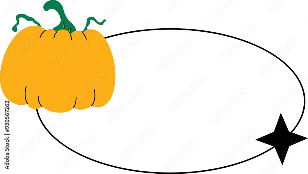 halloween lineal vector frame with pumpkin halloween lineal vector frame with pumpkin