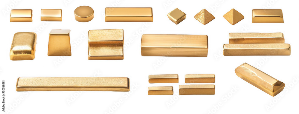 Set of Golden Metal Bars Set of Golden Metal Bars