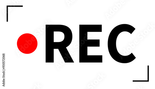 ビデオREC文字デザインのシンプルグラフィックベクターアイコン