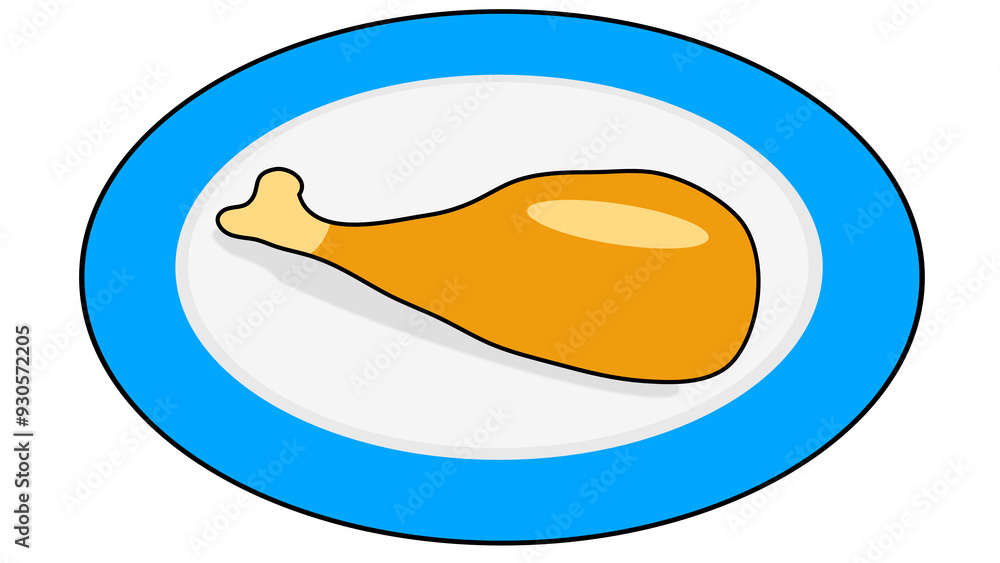 Roast turkey leg digital drawing