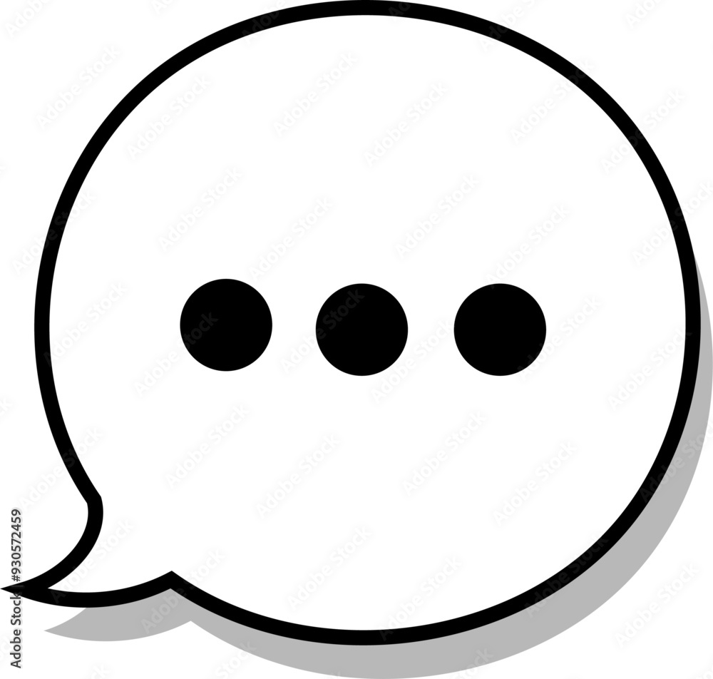 WEBやチラシで使える可愛い黒色セリフ吹出しのシンプルベクターアイコン