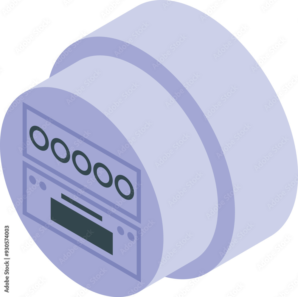 Electric meter showing energy consumption in kilowatts per hour Stock
