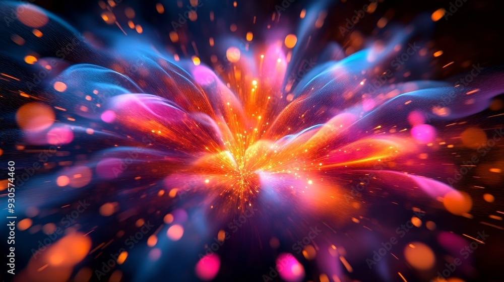 Fototapeta premium Abstract Explosion with Sparkles and Light