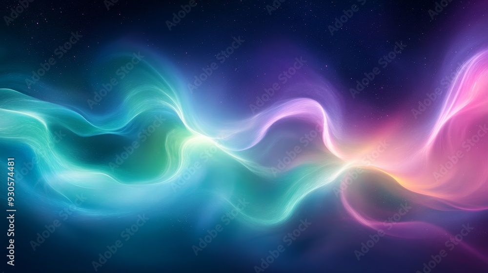 Obraz premium Abstract Colorful Waves in Space