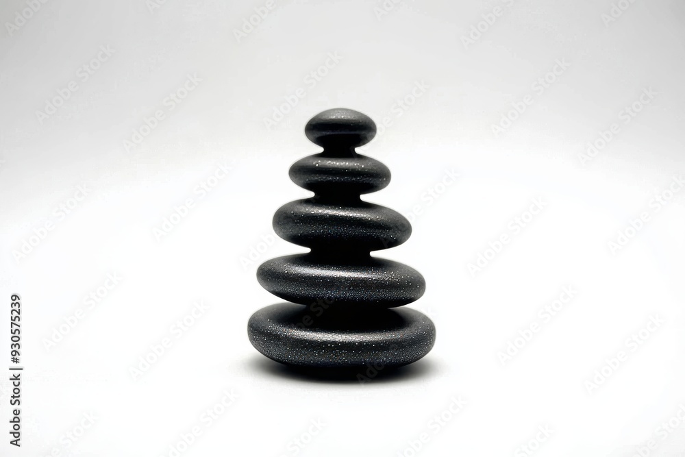 A minimalistic photo of a single Christmas tree made of sparkling black stone. Soft white background with copy space. A minimalistic photo of a single Christmas tree made of sparkling black stone. Soft white background with copy space.