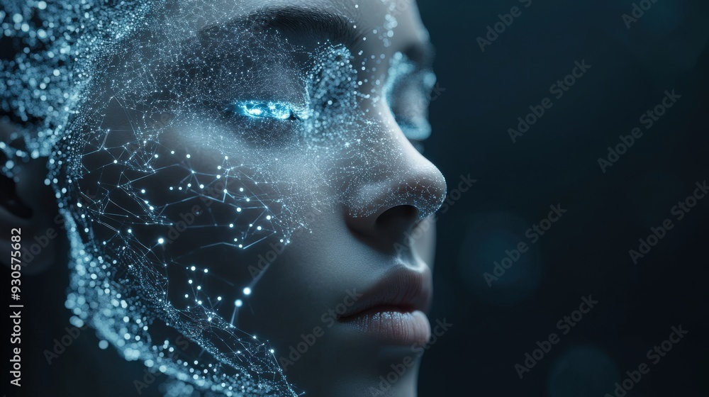 An advanced AGI system examines intricate data patterns within a high-tech, ambient setting, showcasing its analytical capabilities An advanced AGI system examines intricate data patterns within a high-tech, ambient setting, showcasing its analytical capabilities
