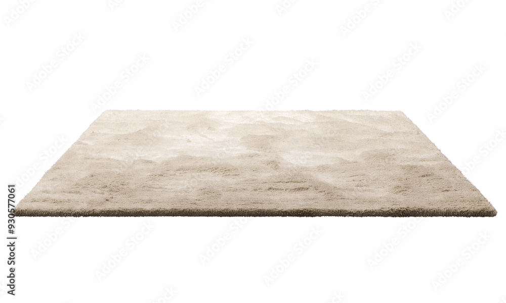 Modern beige throw rug with high pile. 3d render Modern beige throw rug with high pile. 3d render