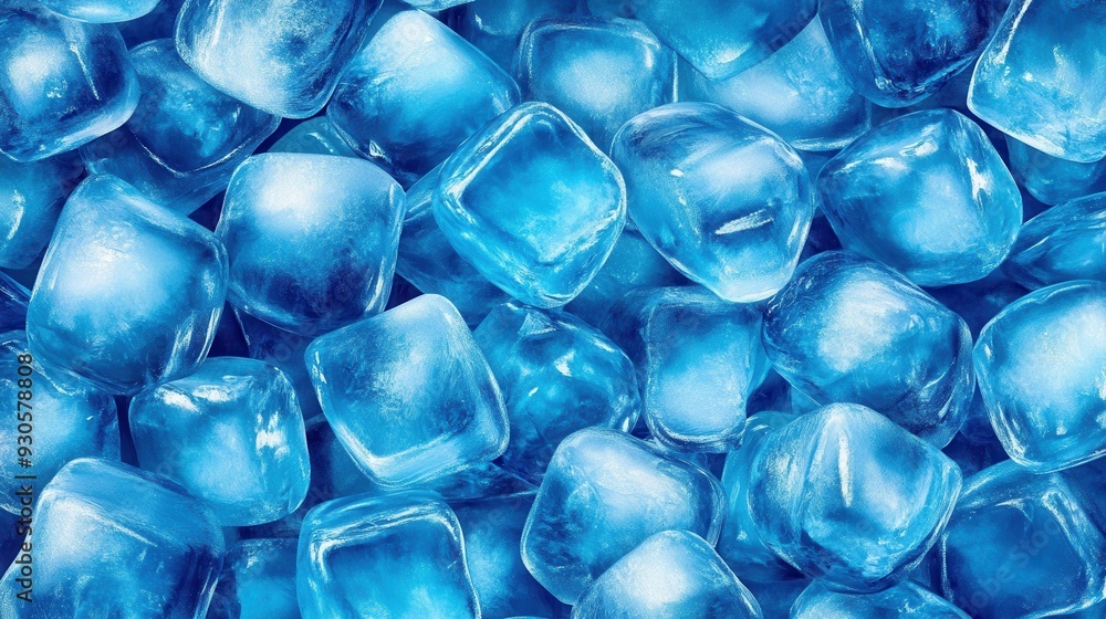Close-up of sparkling blue ice cubes, perfect for cooling beverages or adding a refreshing touch to cocktails and drinks. Close-up of sparkling blue ice cubes, perfect for cooling beverages or adding a refreshing touch to cocktails and drinks.