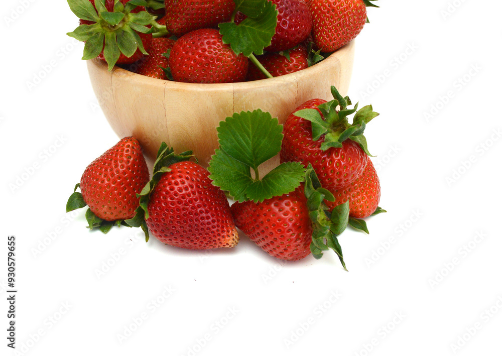 Fresh red ripe strawberry isolated on white, macro image Fresh red ripe strawberry isolated on white, macro image