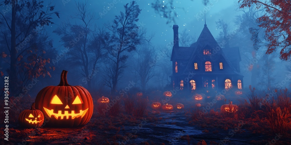 Witch in a Spooky Halloween Forest created by ai Witch in a Spooky Halloween Forest created by ai