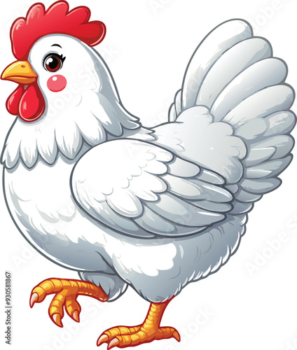 Cute Chicken vector cartoon illustration