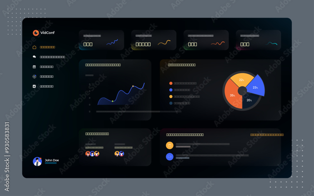 Dashboard for Video Conferencing - User Interface Dashboard for Video Conferencing - User Interface