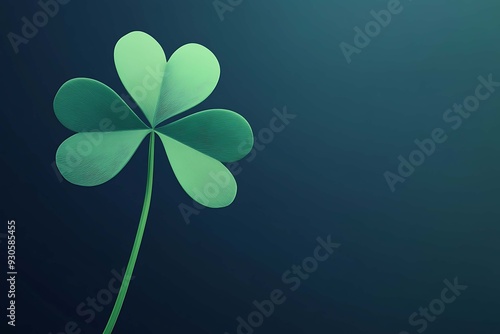 A clover leaf illustrated in a flat art style, featuring bold colors and simple shapes