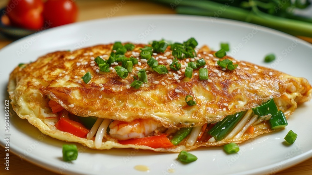 Egg Foo Young, a fluffy omelet filled with a savory mixture of vegetables like bean sprouts, onions, and bell peppers, along with your choice of tender meat. Chinese omelet. Egg Foo Young, a fluffy omelet filled with a savory mixture of vegetables like bean sprouts, onions, and bell peppers, along with your choice of tender meat. Chinese omelet.