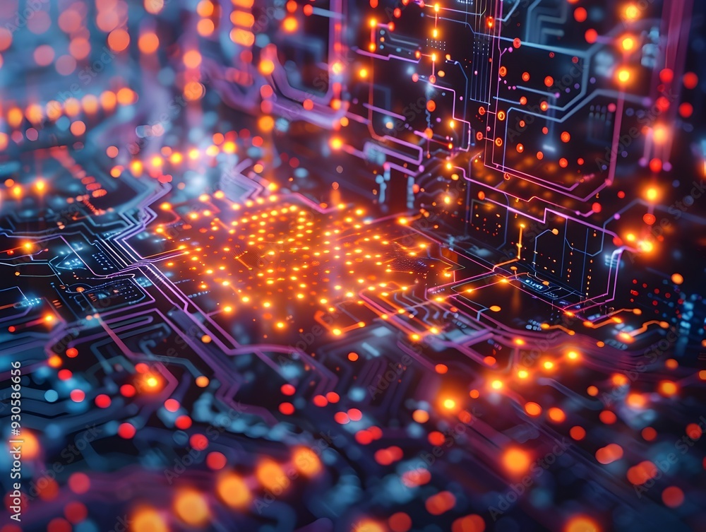 Obraz premium Quantum Computing Cybersecurity Encryption and Threat Detection Systems Advanced Concept Futuristic Digital Technology Background