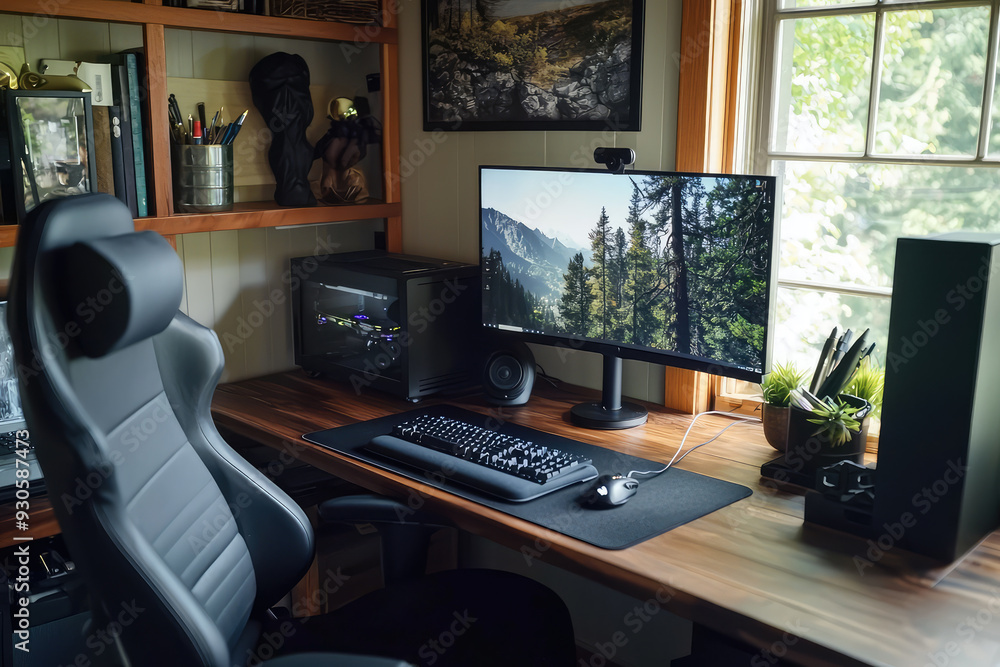 Explore the Aesthetics of a Modern Ergonomic Workspace Designed for Comfort and Productivity in a Nature-Inspired Setting. Explore the Aesthetics of a Modern Ergonomic Workspace Designed for Comfort and Productivity in a Nature-Inspired Setting.