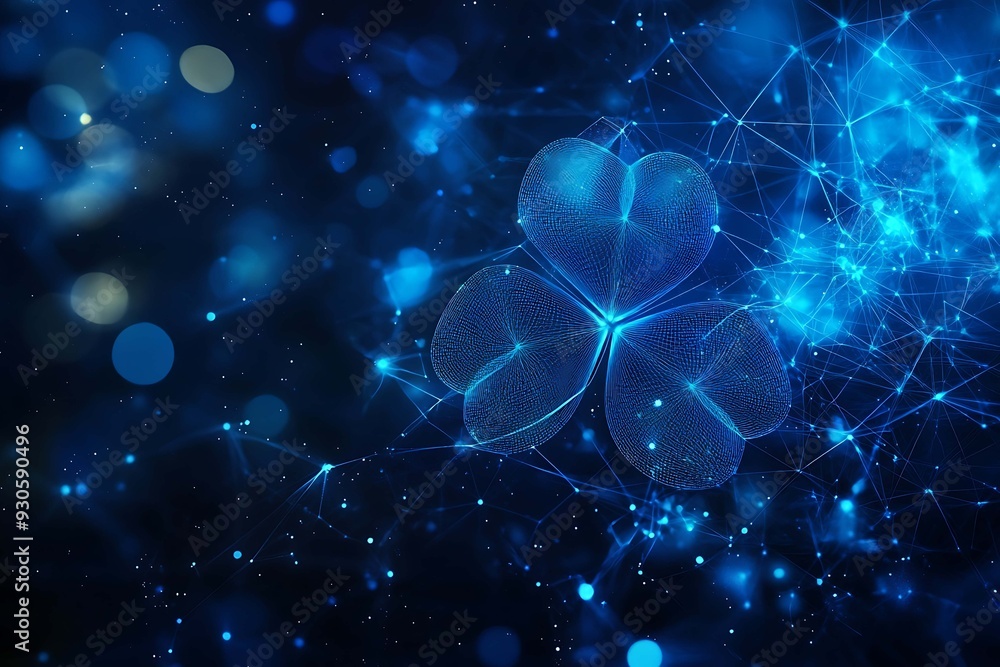 An abstract digital background featuring a clover leaf design An abstract digital background featuring a clover leaf design