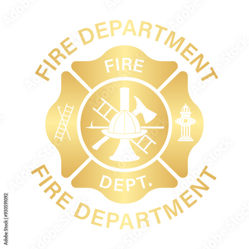 Fire Department Symbol. Fire Department Emblem. International Firefighters Day. Vector Illustration Isolated on White Background. 