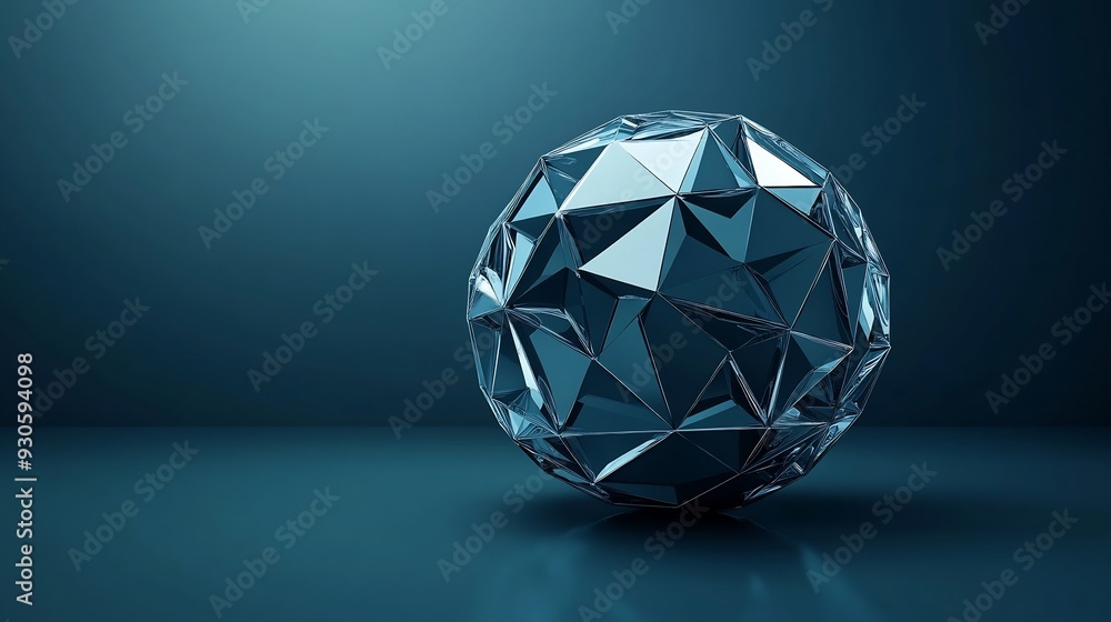 Geometric Sphere on a Teal Background Geometric Sphere on a Teal Background