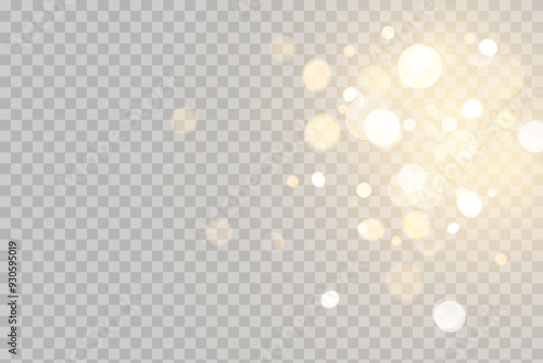 Christmas background. Powder PNG. Magic shining dust. Fine, shiny dust bokeh particles fall off slightly. Fantastic shimmer effect.