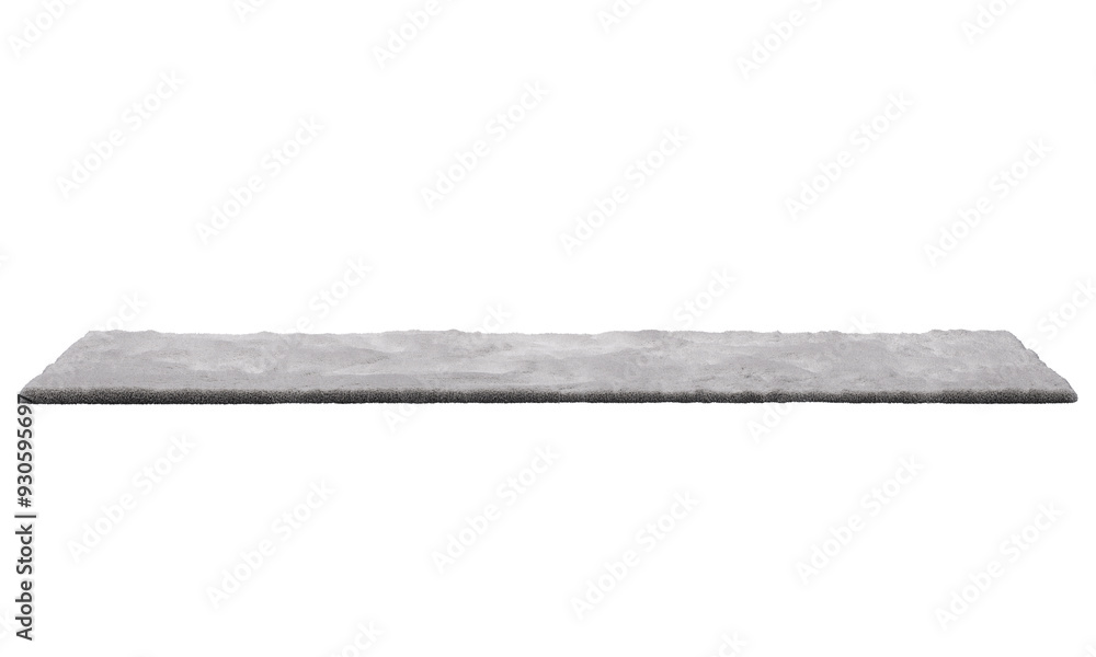 Modern gray runner rug with high pile. 3d render Modern gray runner rug with high pile. 3d render