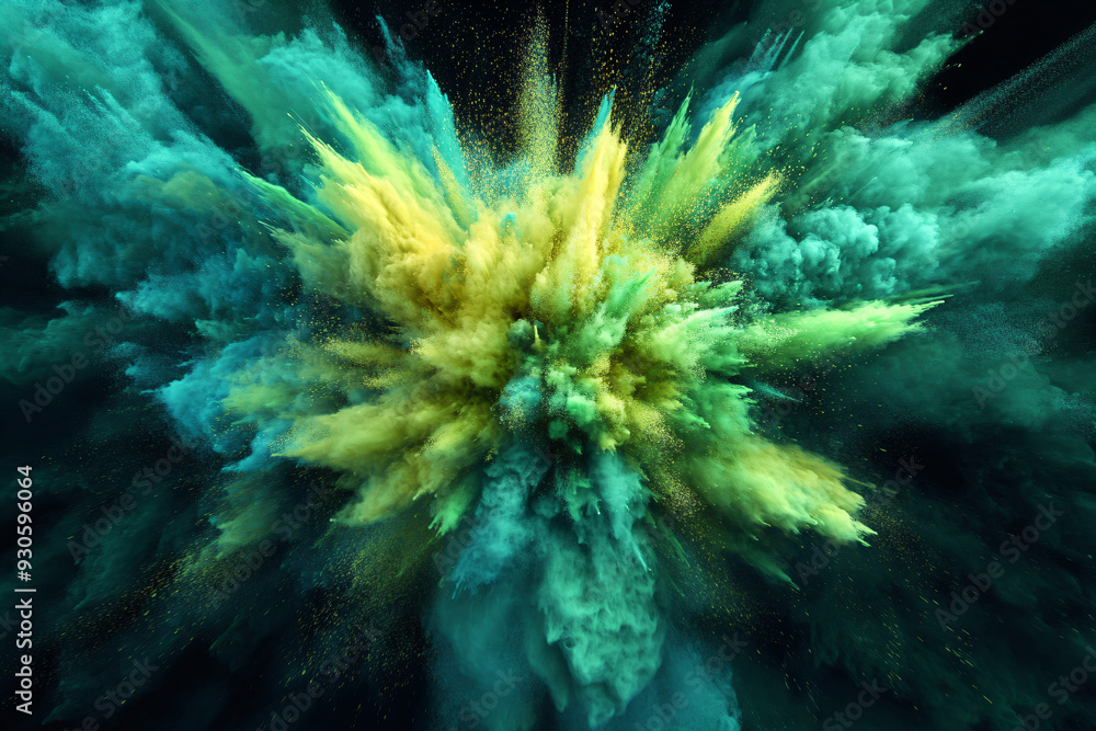 Green and Yellow Explosion. Green and Yellow Explosion.