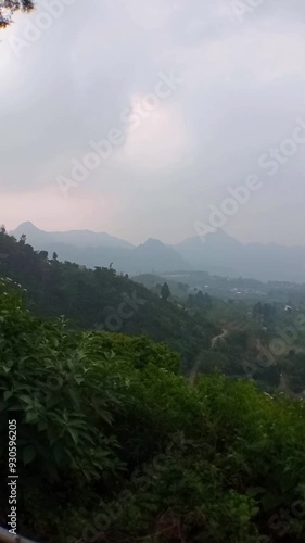 Beautiful view of Curug Ciherang Hill at Puncak Dua Bogor, West Java photo