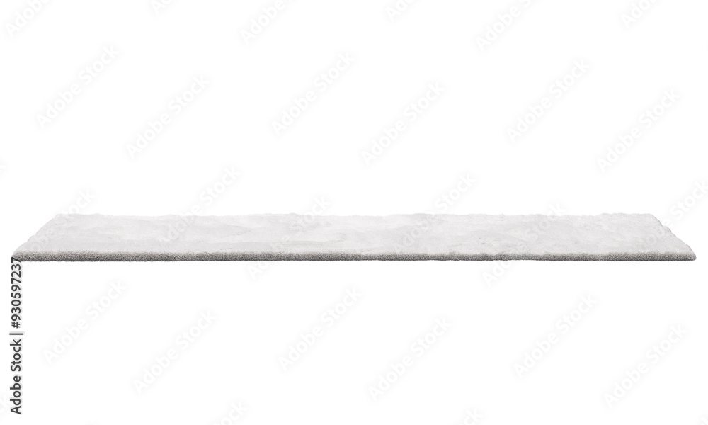 Modern white runner rug with high pile. 3d render Modern white runner rug with high pile. 3d render