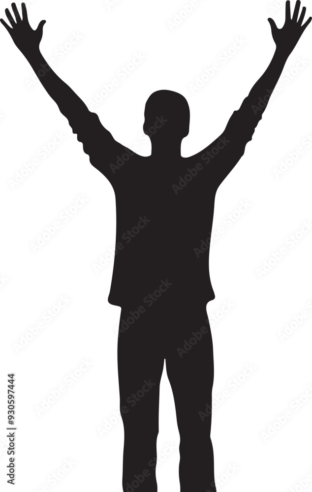 Silhouette of a Man Raising His Hands Silhouette of a Man Raising His Hands