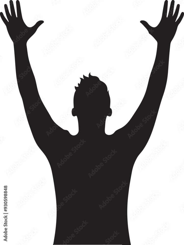 Silhouette of a Man Raising His Hands Silhouette of a Man Raising His Hands