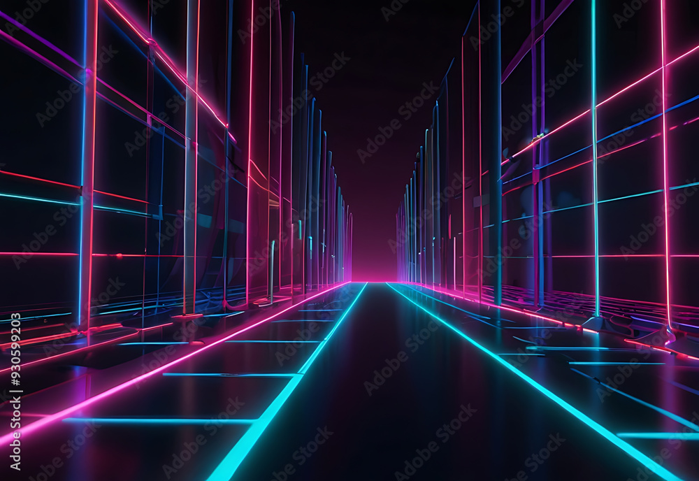 abstract minimal neon background, pink blue neon lines going up, glowing in ultraviolet spectrum. Cyber space. Laser show. Futuristic wallpaper. abstract minimal neon background, pink blue neon lines going up, glowing in ultraviolet spectrum. Cyber space. Laser show. Futuristic wallpaper.