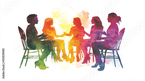 Women Talking Watercolor.