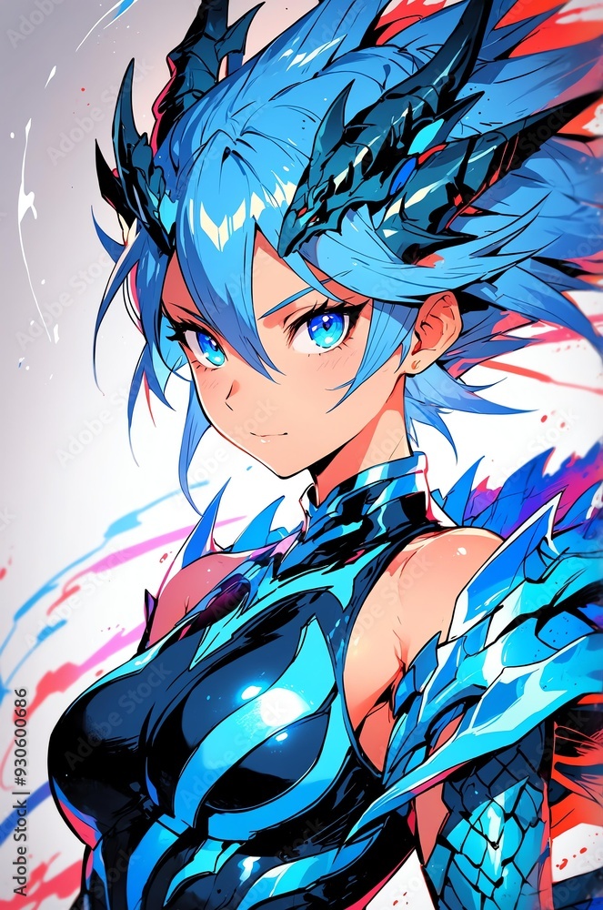 Obraz premium anime style concept art of blueeyes ultimate dragon background